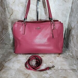 Coach Sunset Red Christie Leather Carryall Satchel/Crossbody